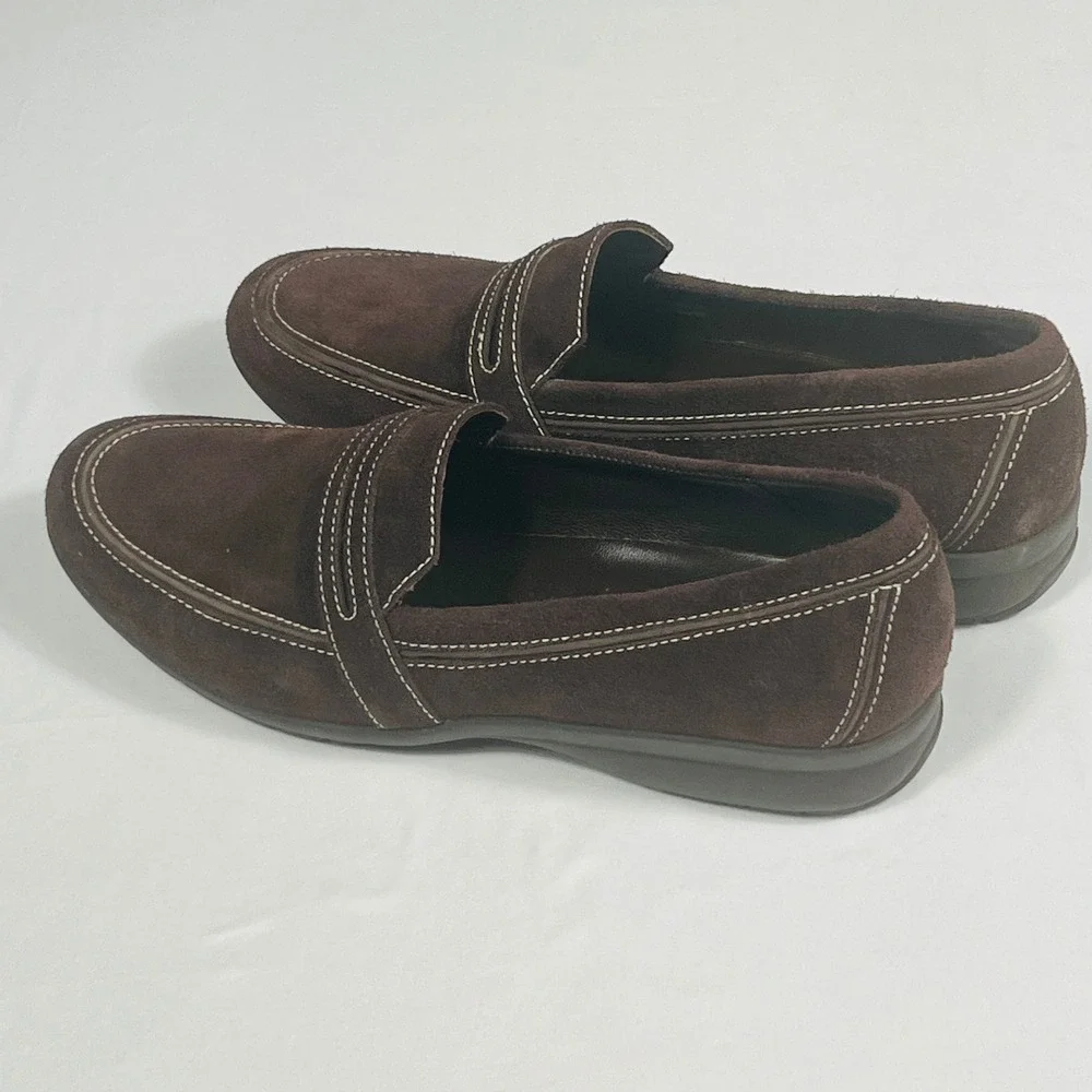 Cole Haan Brown Suede Waterproof Loafers Womens 10B Penny Loafer D22879